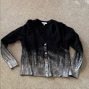 Elegant Black and Silver Women's Cardigan